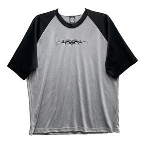 VTG Old Stock Ranchero‎ Raglan Tee Large Grunge Tribal Biker Y2k Streetwear Rock